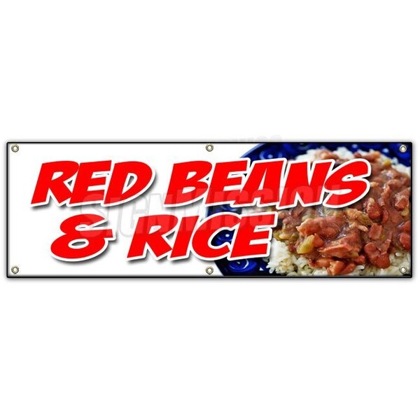 RED BEANS AND RICE BANNER SIGN louisiana cajun new orleans homemade